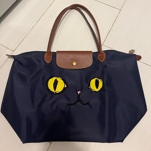 Longchamp Le Pliage Large Tote Navy Cat